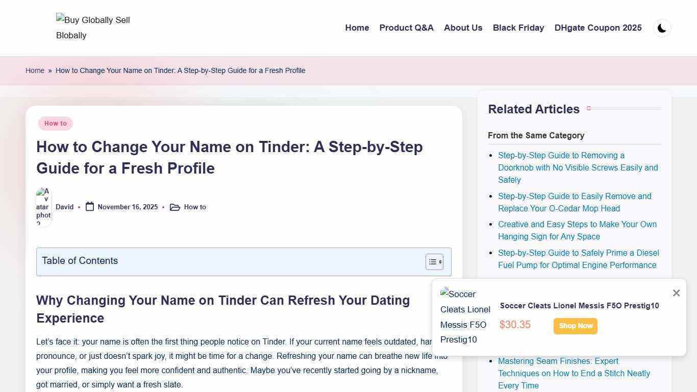 How to Change Your Name on Tinder: A Step-by-Step Guide for a Fresh Profile - Smart.DHgate – Trusted Buying Guides for Global Shoppers