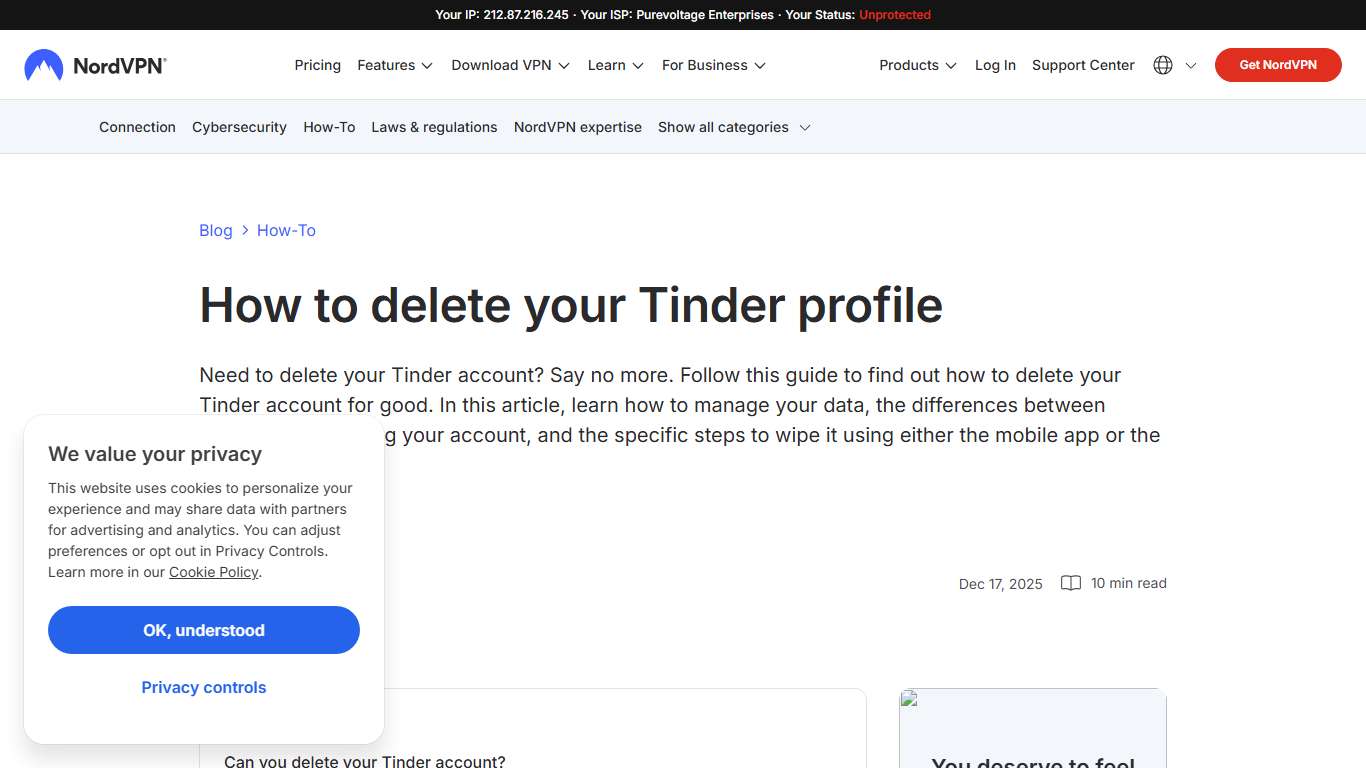 How to delete your Tinder account in 2026 | NordVPN