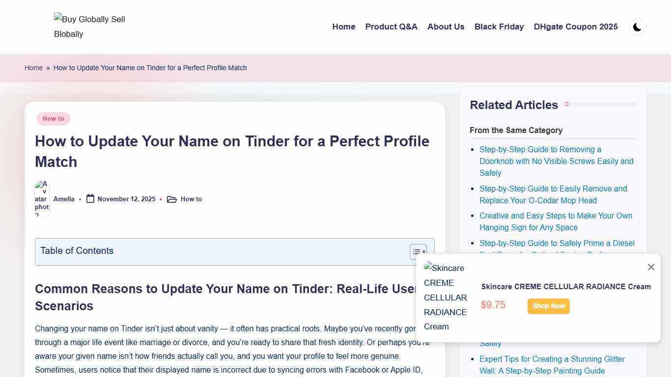 How to Update Your Name on Tinder for a Perfect Profile Match - Smart.DHgate – Trusted Buying Guides for Global Shoppers